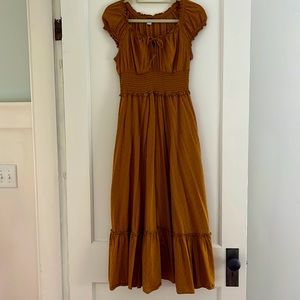 Harvest gold smocked dress